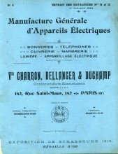 Catalogue Charron Bellanger 1921