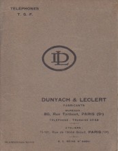 Catalogue Dunyach et leclert vers 1925